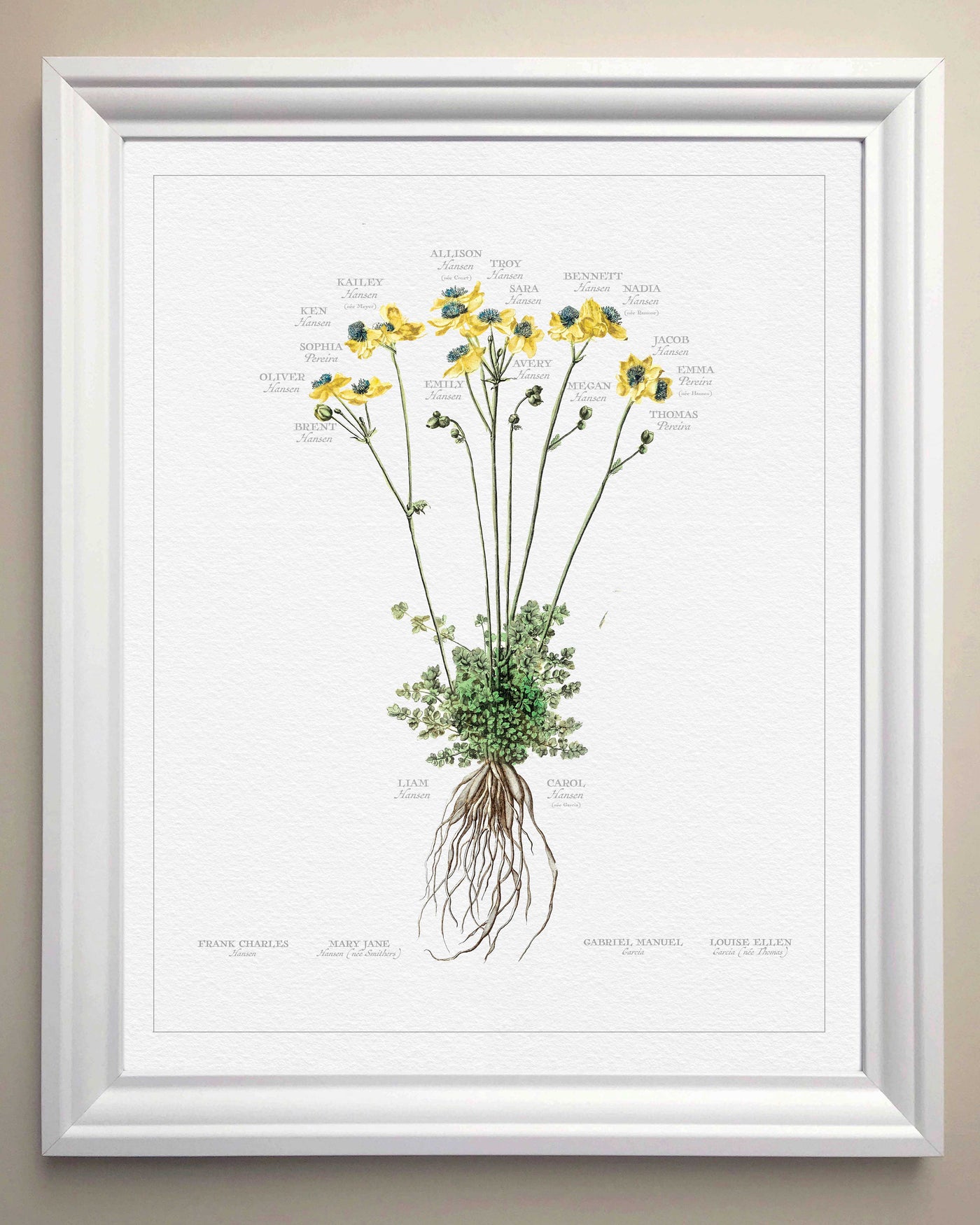 Dutch Wild Flower in white frame
